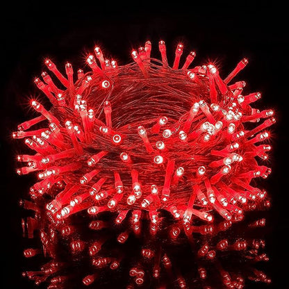 DecorTwist LED String Light for Home and Office Decor | Indoor & Outdoor Decorative Lights | Christmas | Diwali | Wedding | 15 Meter Length (Red)