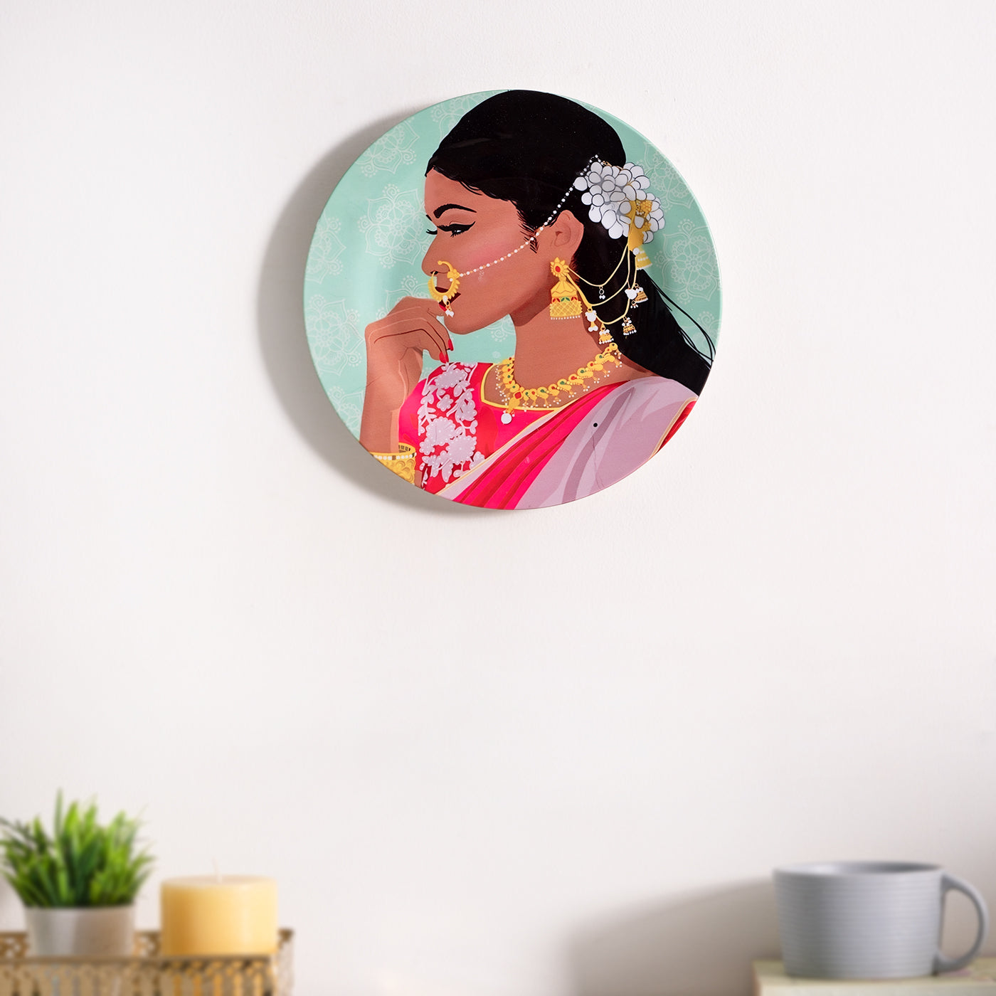 Beauty and U Ceramic wall plates decor hanging / tabletop