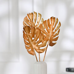 3 Pcs Artificial Plam Leaf (Golden)