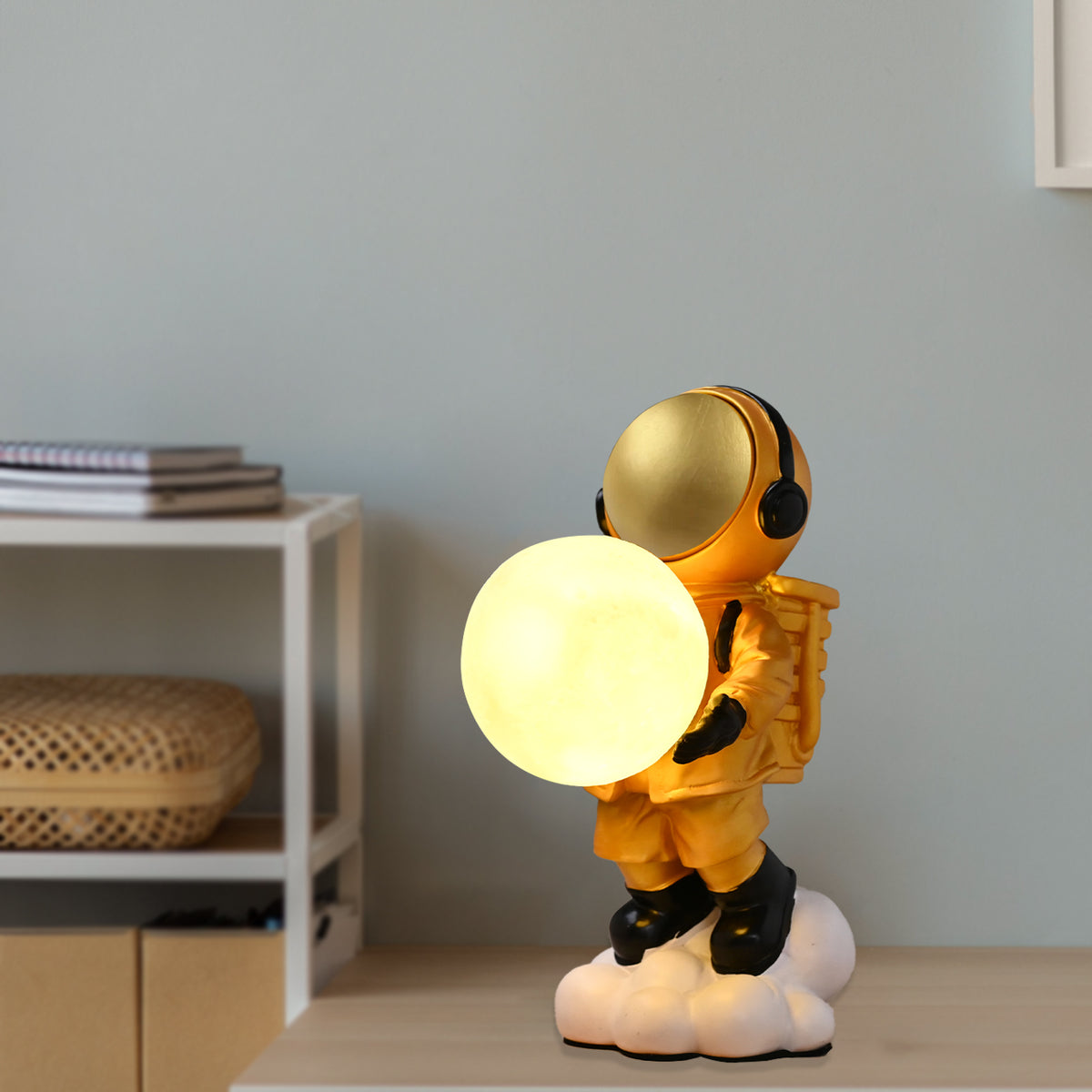 Figurine Astronaut Table Lamp | Durable | Showpiece - Gold
