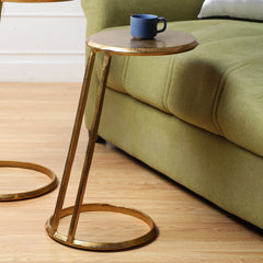 Slanted Nesting Tables by in Raw Antique Gold Finish large size