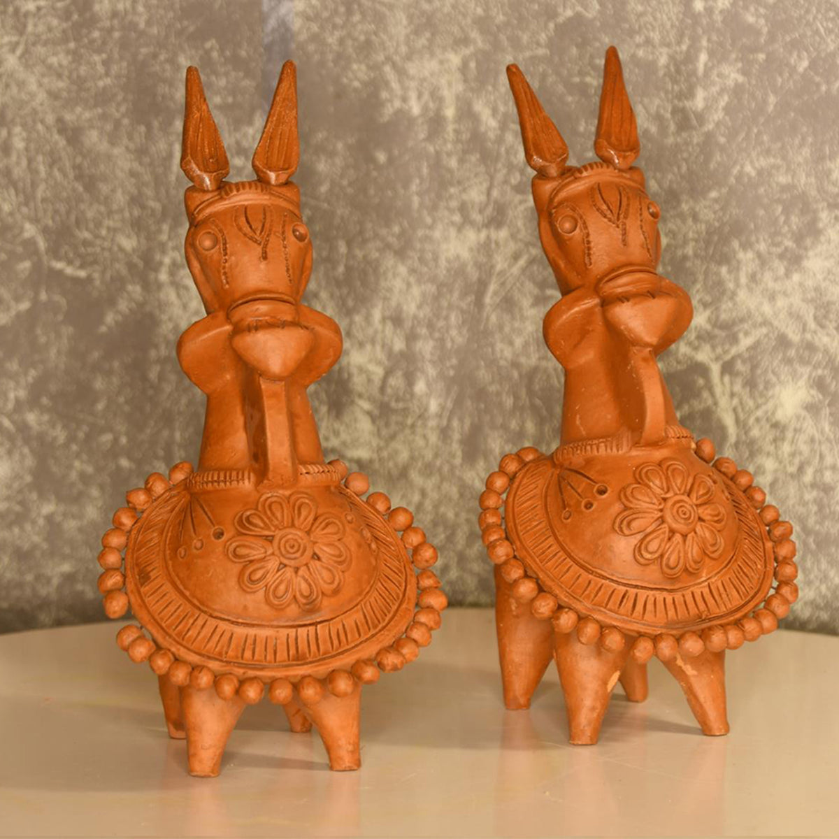 Terracotta Kathakali Horse Artisan Tabletop Decor