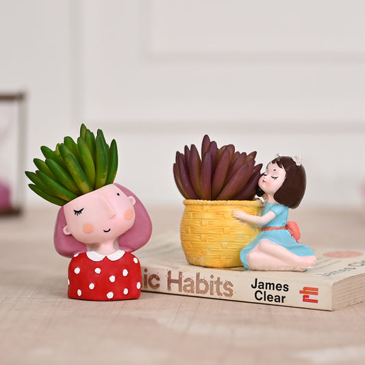 Cute Red and Blue Succulent Planter For Home Garden Office Desktop