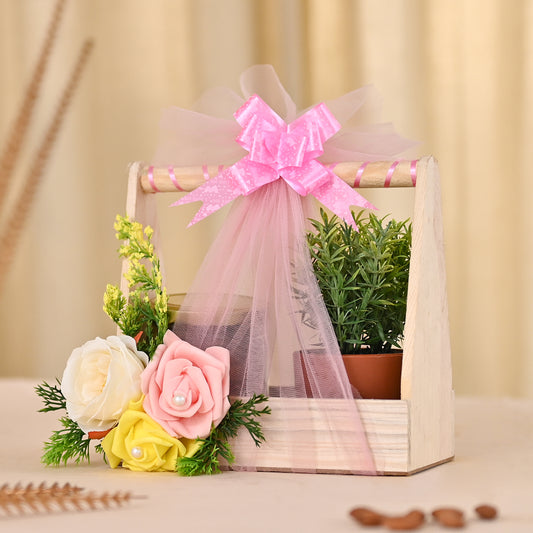 Wooden Basket for Gift Hamper Fancy Handmade Basket ideal for Wedding Gifting,Birthday Gift Thanks(GH-001)