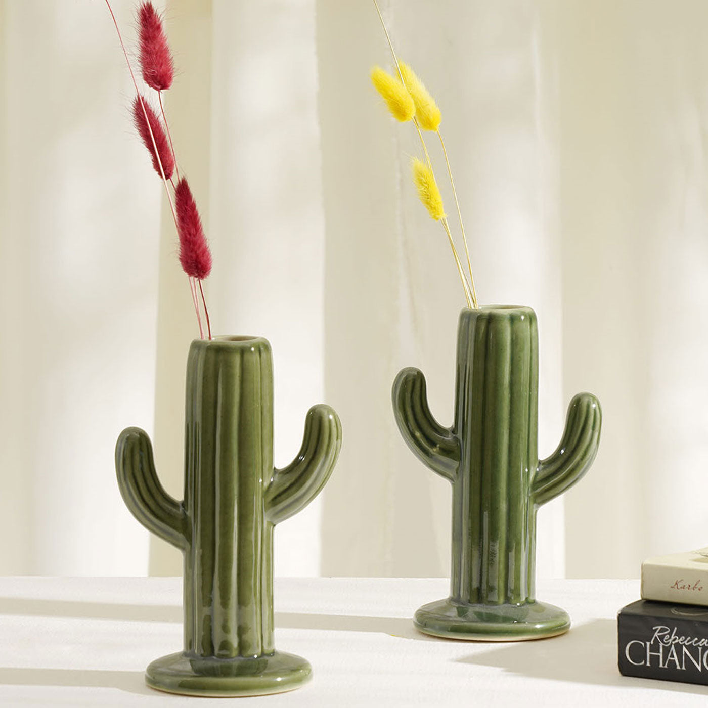 Cactus Vase Green Set of 2