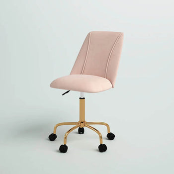 SWIVEL SERENITY BABY PINK UPHOLSTERED CHAIR