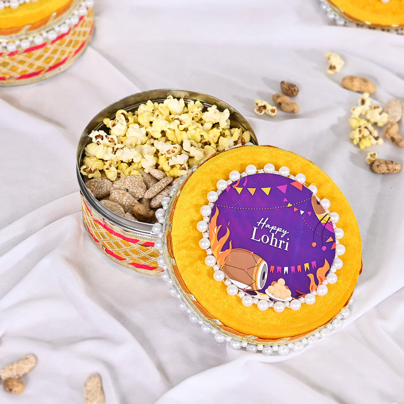 Lohri Special Sweets Box,Dry Fruit Box with Lid, Return Gifts for Pooja, Serving Bowls