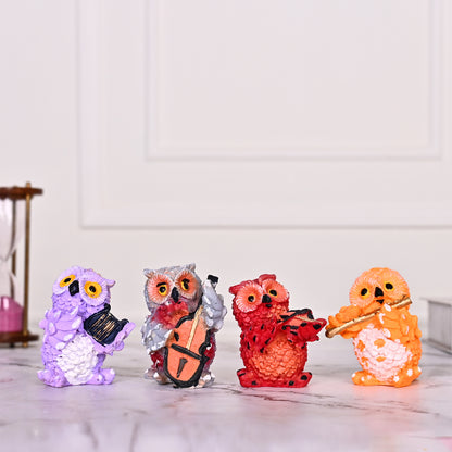 Singing Owl Showpiece Set of 4