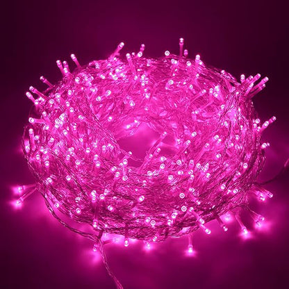 DecorTwist LED String Light for Home and Office Decor | Indoor & Outdoor Decorative Lights | Christmas | Diwali | Wedding | 15 Meter Length (Pink)