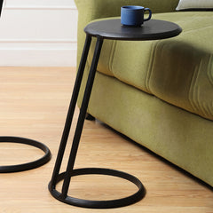 Slanted Nesting Tables byDecorTwist in Raw Black PC Finish large size