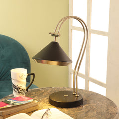 The "Shelby" Adjustable Table lamp in Black and Nickel Finish
