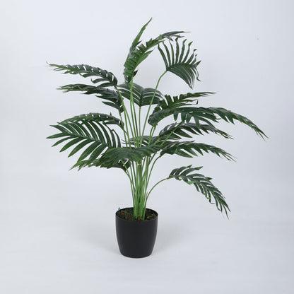 Artificial Areca Palm Plant for Home Decor/Office Decor/Gifting | Natural Looking Indoor Plant (With Pot, 24 Leaves, 80 cm)