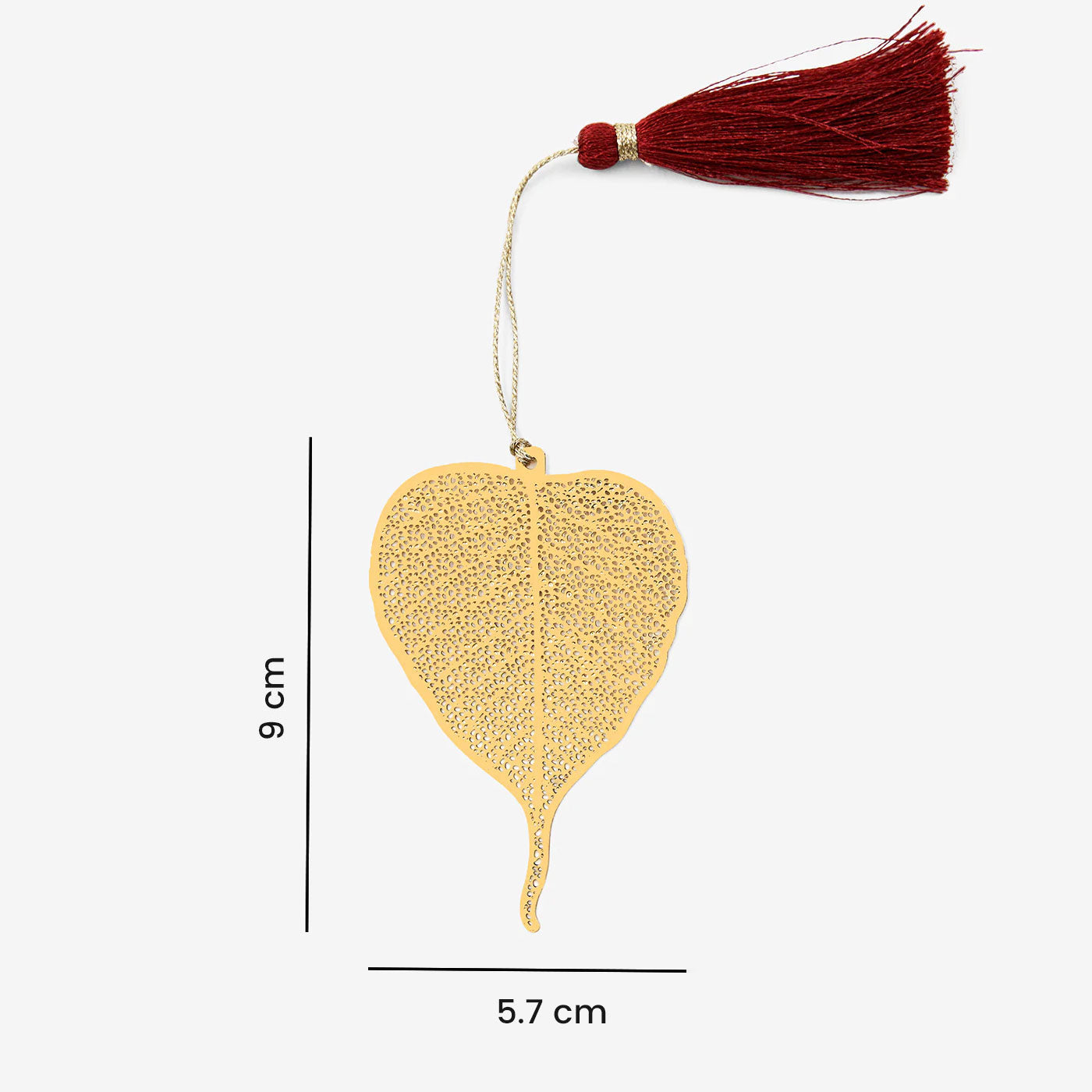 Brass Pipal Leaf Design bookmark