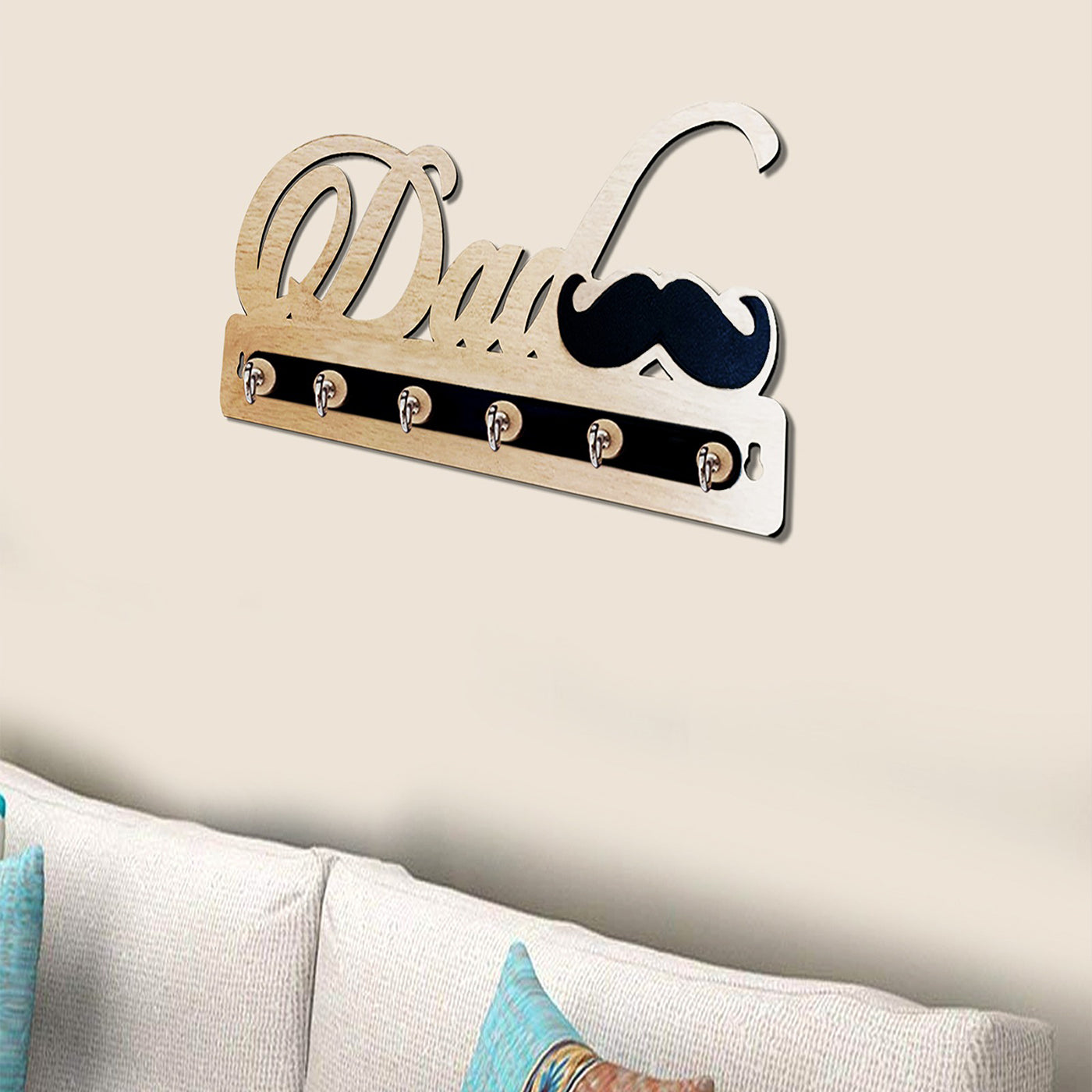 Dad key holder | 6 hooks holder | wall decor | home decor | gift for dads | wooden
