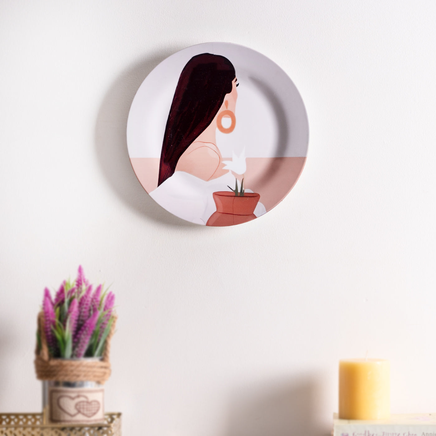 Graphic Glam Ceramic wall plates decor hanging / tabletop