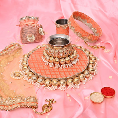 Karwa Chauth Special Thali Set  - Orange