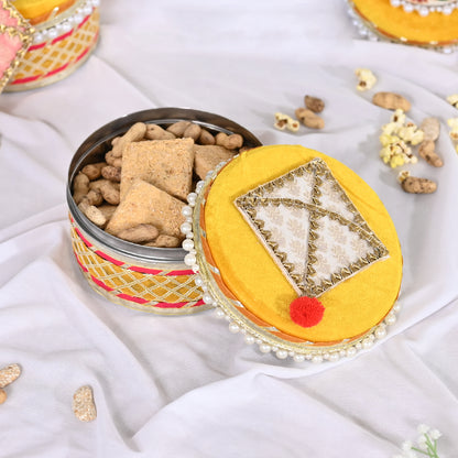 Makar Sankranti Special Sweets Box,Dry Fruit Box with Lid, Return Gifts for Pooja, Serving Bowls