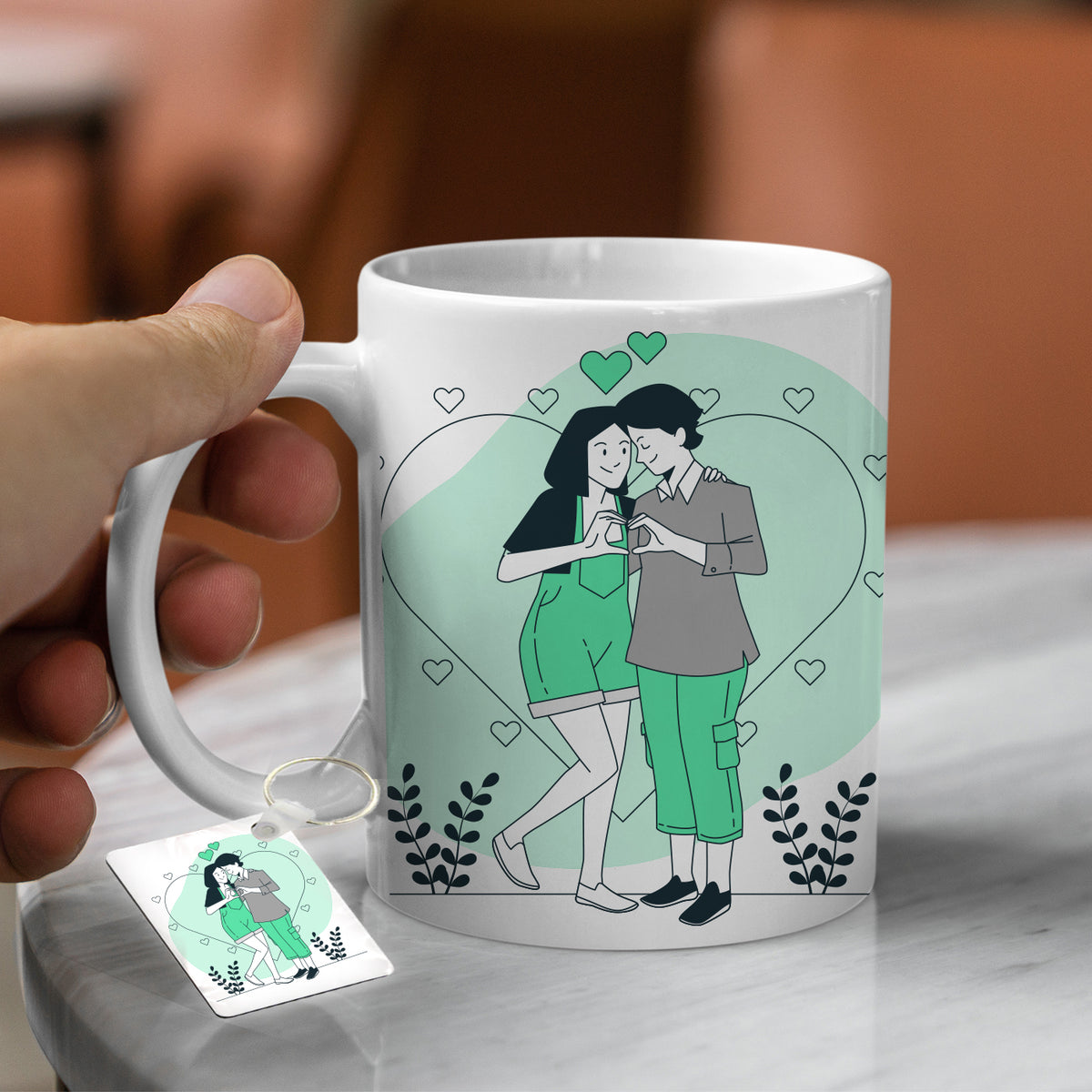 Couple Coffee Mug & Keychain Special Unique Birthday, Wedding, Anniversary Gifts