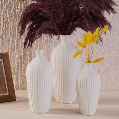 SAROI WHITE VASE SET OF 3