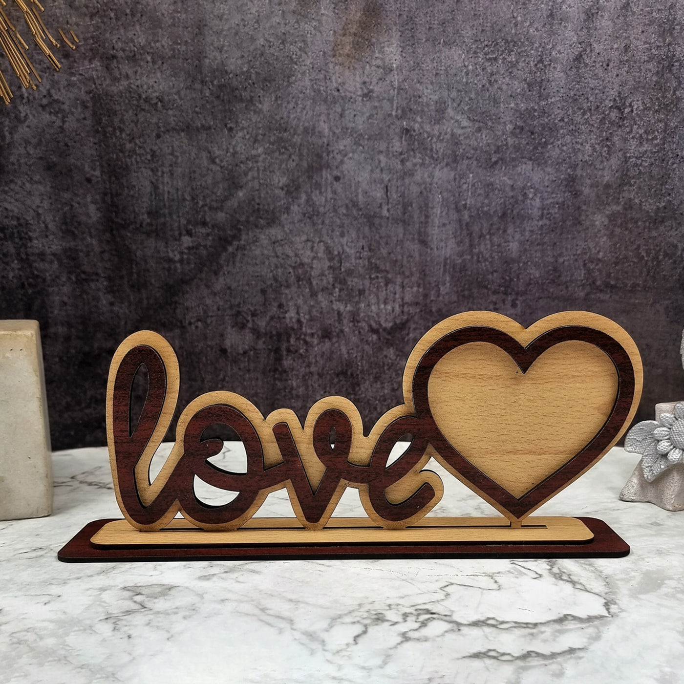 Wooden Love Showpiece