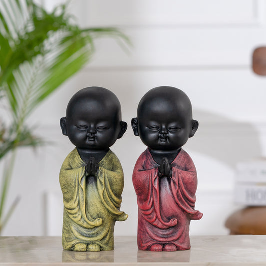 Royalbox Namaste Posture Buddha Statue For Home Décor Decorative Showpiece Set of 2