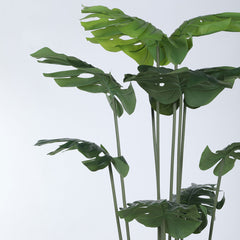 Beautiful Artificial PVC Silk Monstera Plant with Big Leaves and for Home and Office Décor (With Pot, 150 cm Tall)