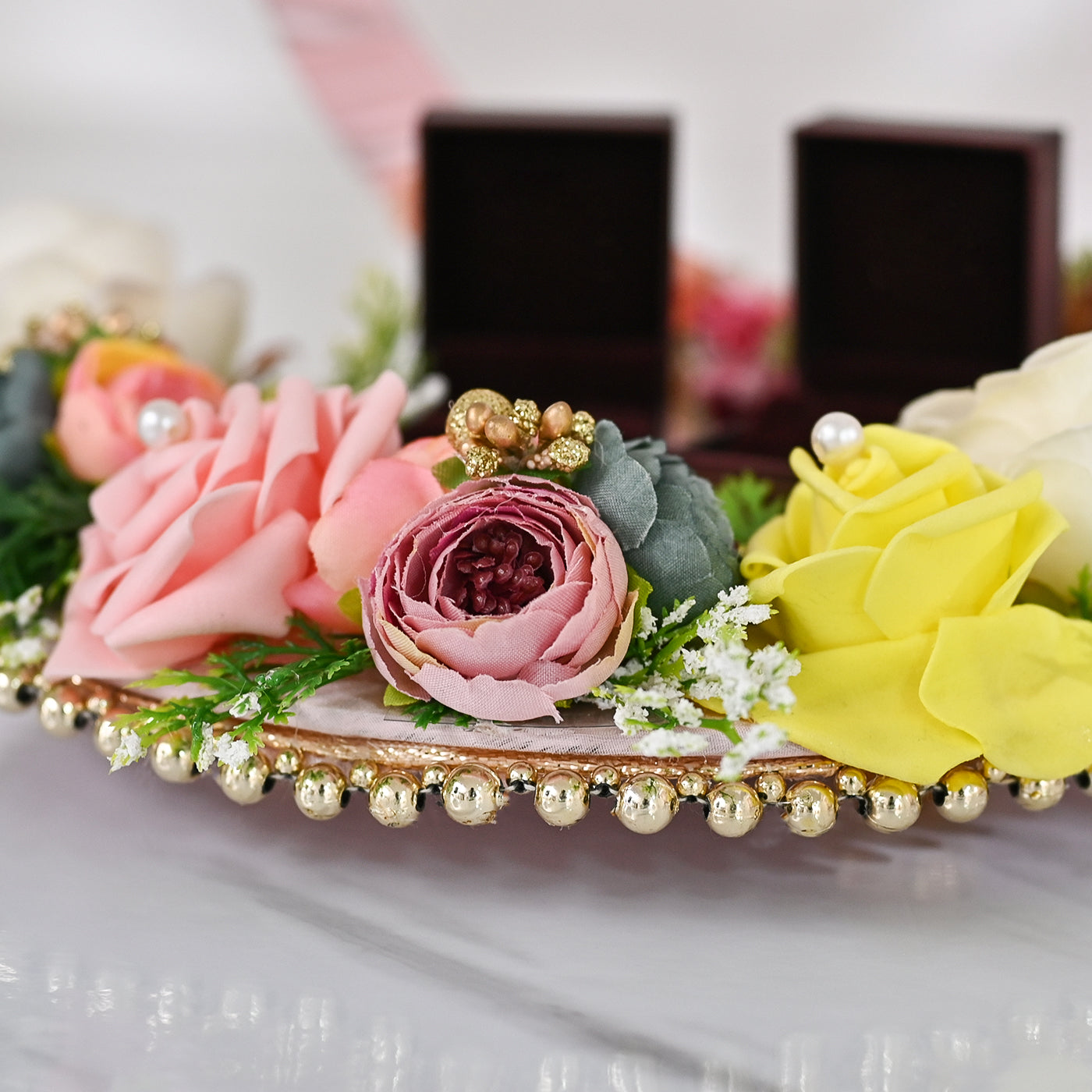 Engagement ring platter. #crafts2dio #trousseaupacking #wedding #tray  #ringplatter | Ring holder wedding, Wedding crafts diy, Ring box wedding diy