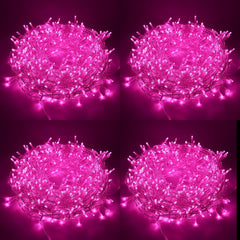 DecorTwist LED String Light for Home and Office Decor | Indoor & Outdoor Decorative Lights | Christmas | Diwali | Wedding | 15 Meter Length (Pack of 4) (Pink)