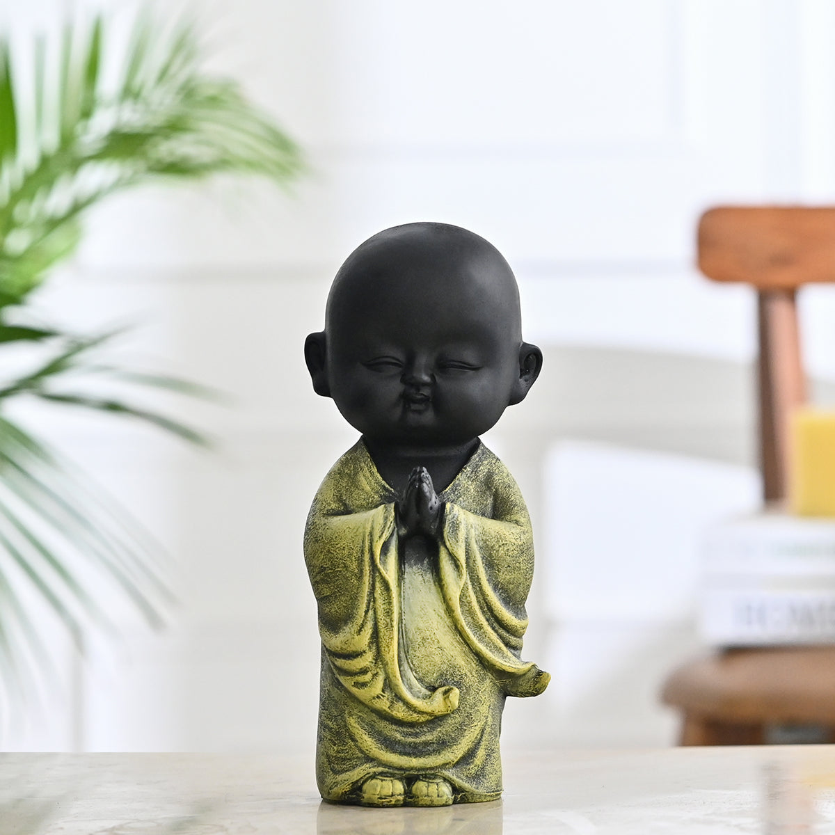 Namaste Monk Beautiful Miniature Decorative Cute Showpiece for Home, Office, Table Decor