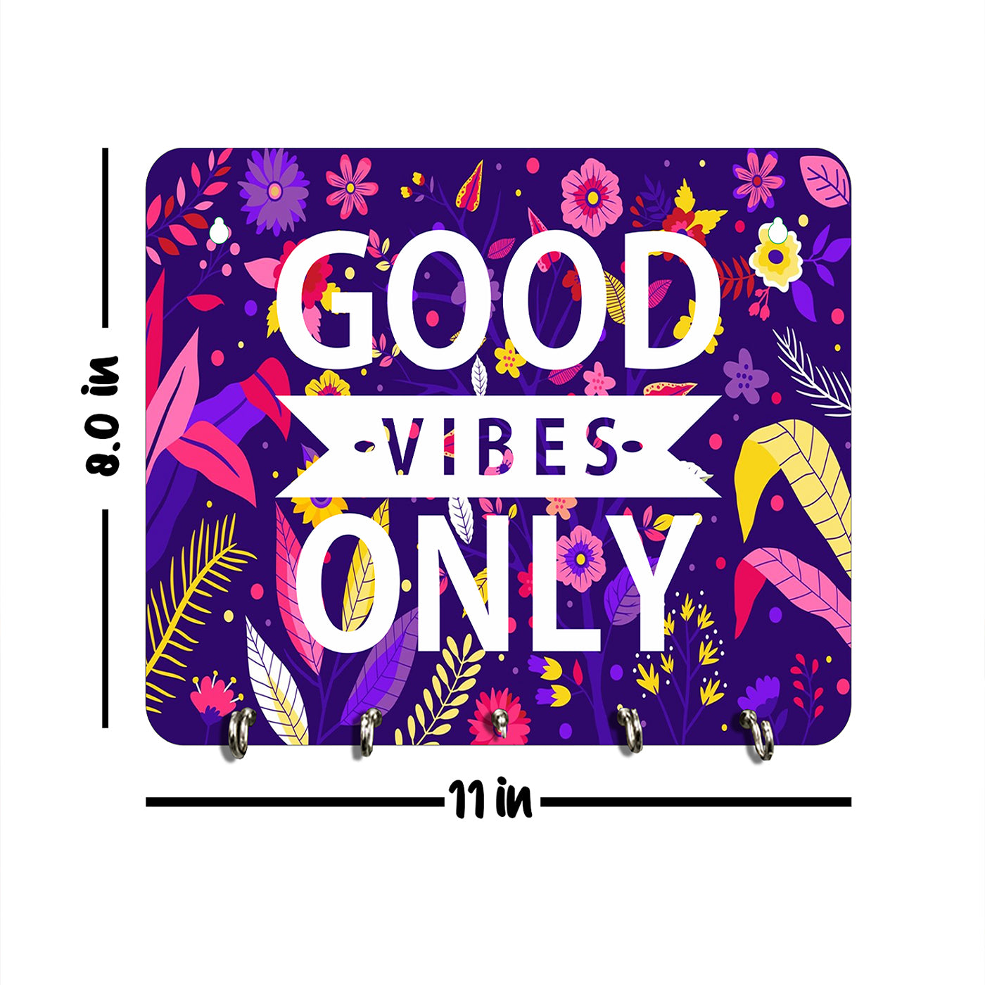 5 Hook good vibes only key holder | patterned holder | home decor | wall decor | gifting