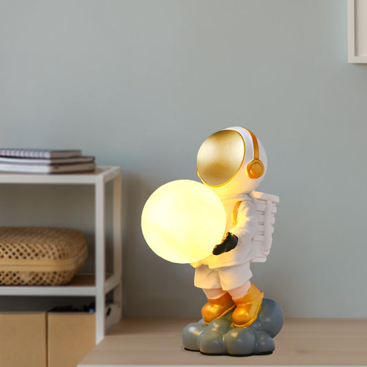 Figurine Astronaut Table Lamp | Durable | Showpiece - White