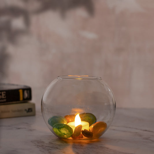 Clear Votive Candle Holders, Round Glass Tealight Candle Holders
