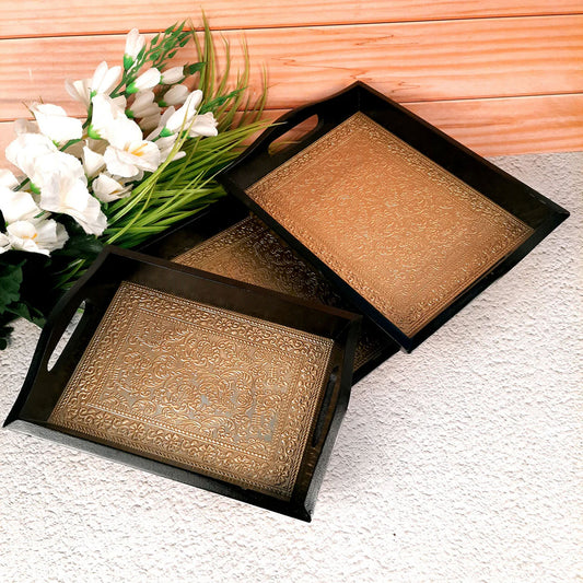 Brass Tray Set of 3