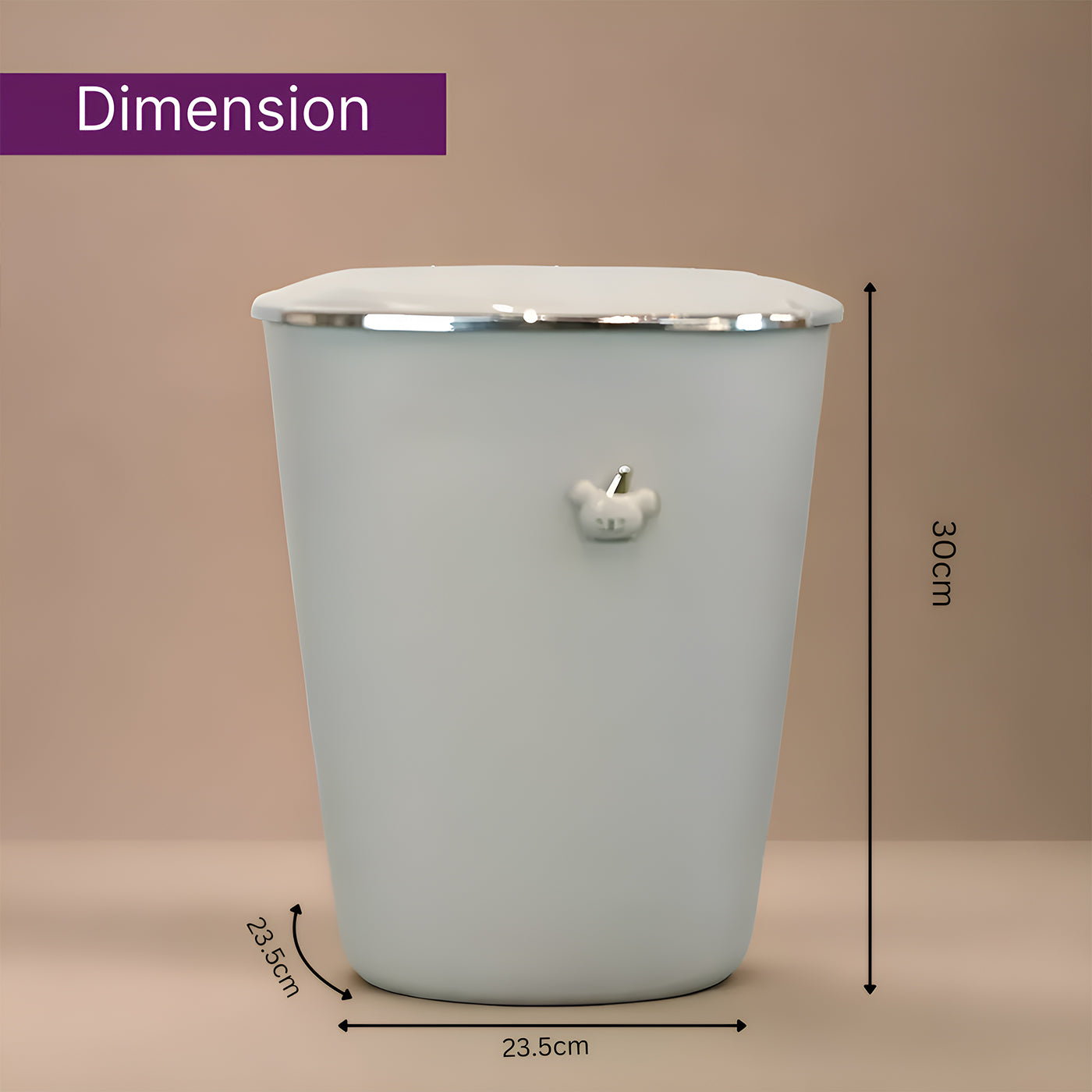 Trash Can Box | Waste Dustbin | Table Dustbin | Garbage Can Desktop Dust Bathroom Garbage Bin Plastic Dustbin (23.5 cm x 23.5 cm x 30) White