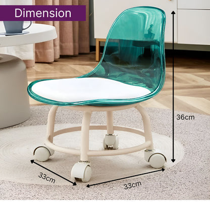 Sitting Stool with Wheels (Size: 33 * 33 * 36 cm) | Stool for Indoor Or Outdoor | Plastic Non-Slip Lightweight Stool | Chair for Office & Home (Green)