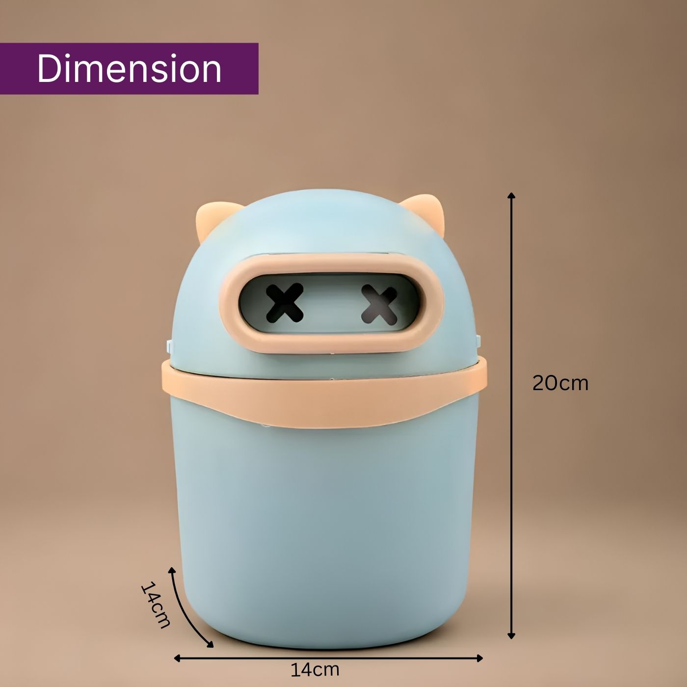 Plastic Mini Table Desk Dustbin with Swing Lid for Home, Living Room, Table, Bathrooms, Kitchens, Offices (Blue)