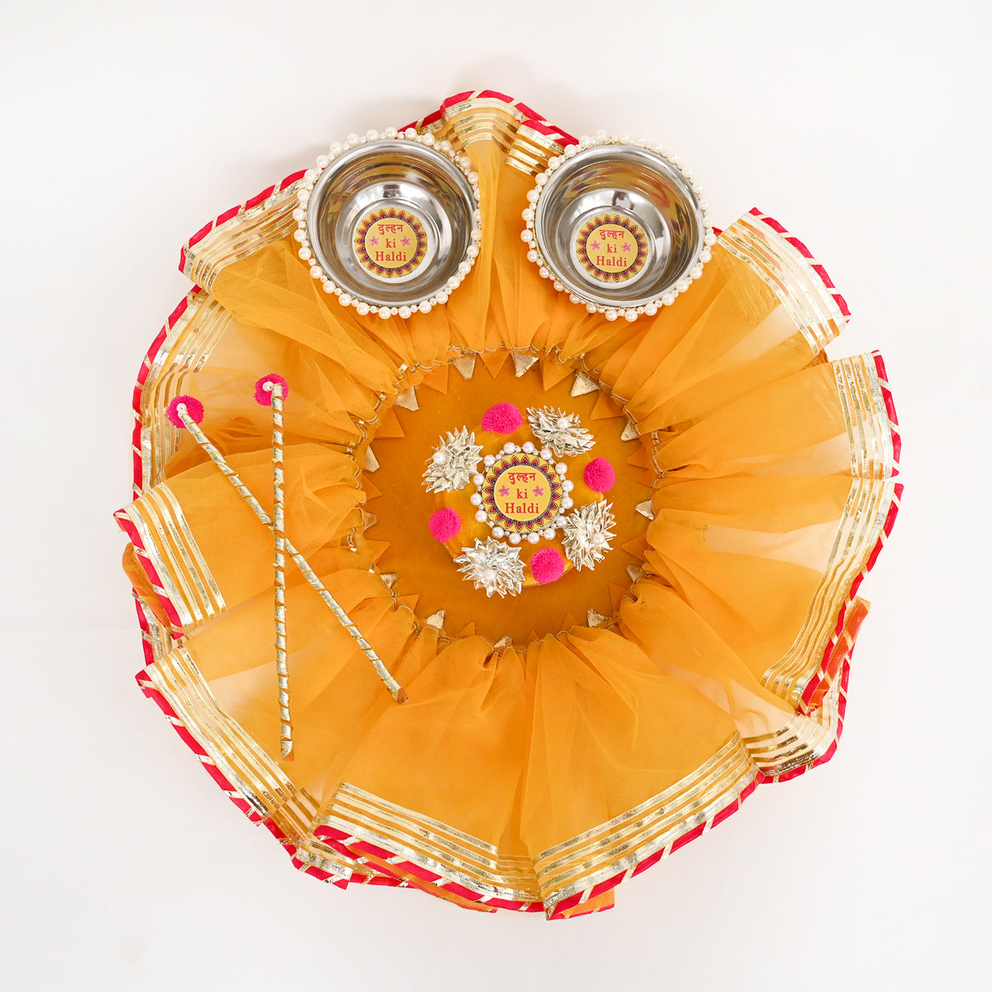 Floral Haldi Platter- Yellow