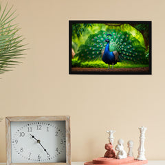 Vastu Shubharambh- Dancing Peacock Wall Frame For Home, Living Room, Office Decor and Vastu Remedy