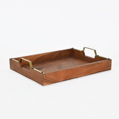 Handcrafted Rectangular Wooden Tray, Ideal for Breakfast, Tea, Coffee, Snacks - Multipurpose