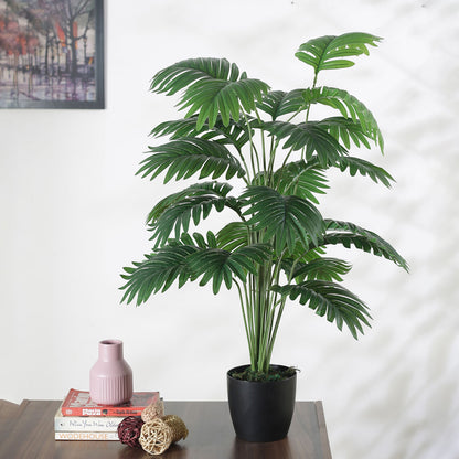 Artificial Areca Palm Plant for Home Decor/Office Decor/Gifting | Natural Looking Indoor Plant (With Pot, 24 Leaves, 80 cm)
