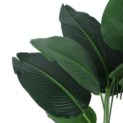 Beautiful Artificial Banana Plant Mini Bush Basic Black Pot for Interior Decor/Home Decor/Office Decor (55 cm Tall, Green, Pack of 2)