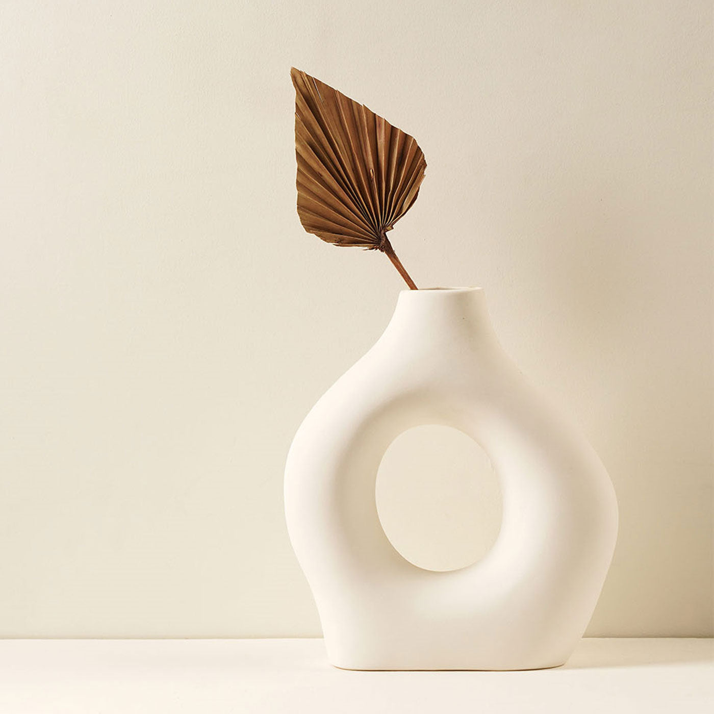 Nordic Donut Vase White 12 inch
