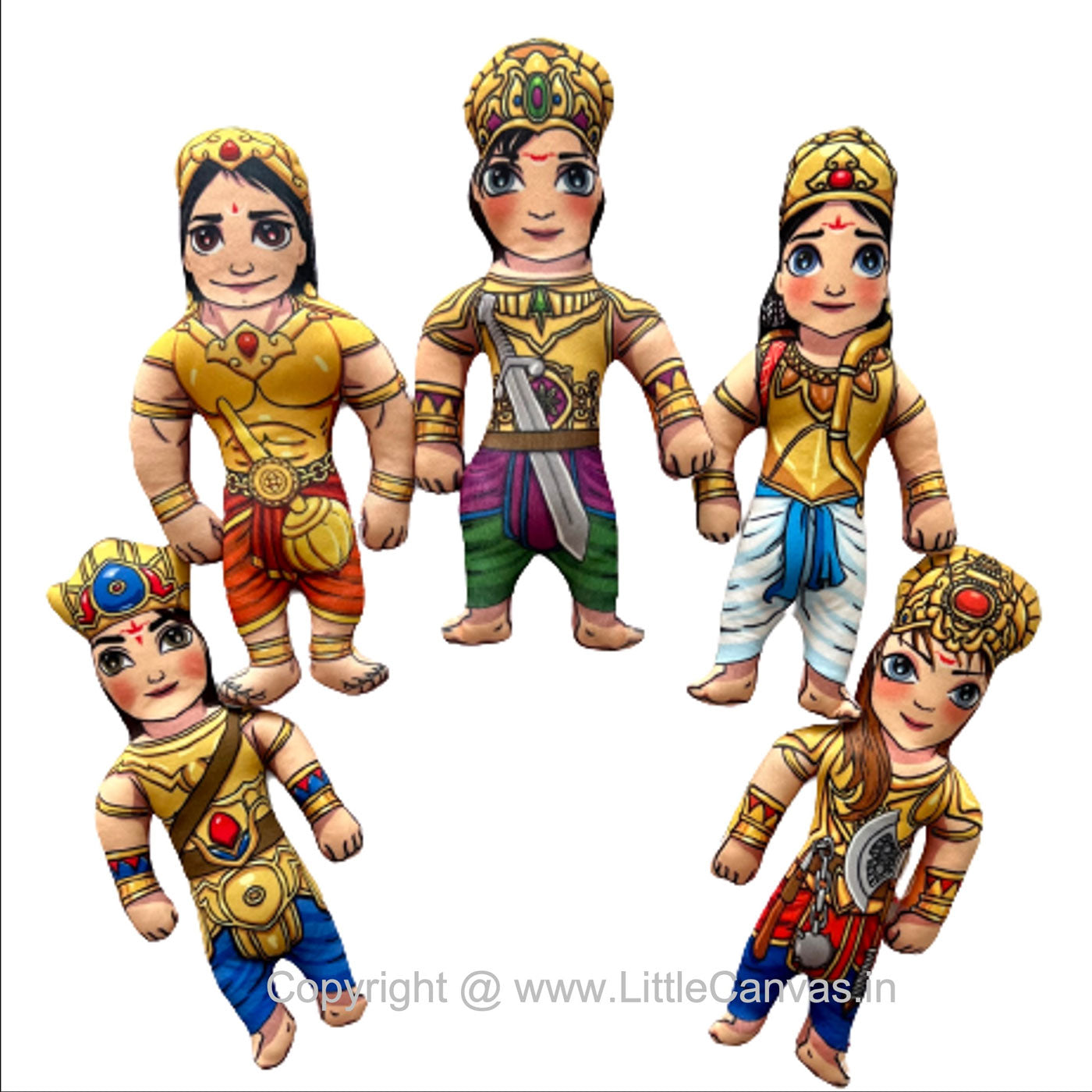 5 Pandavas Plush Dolls
