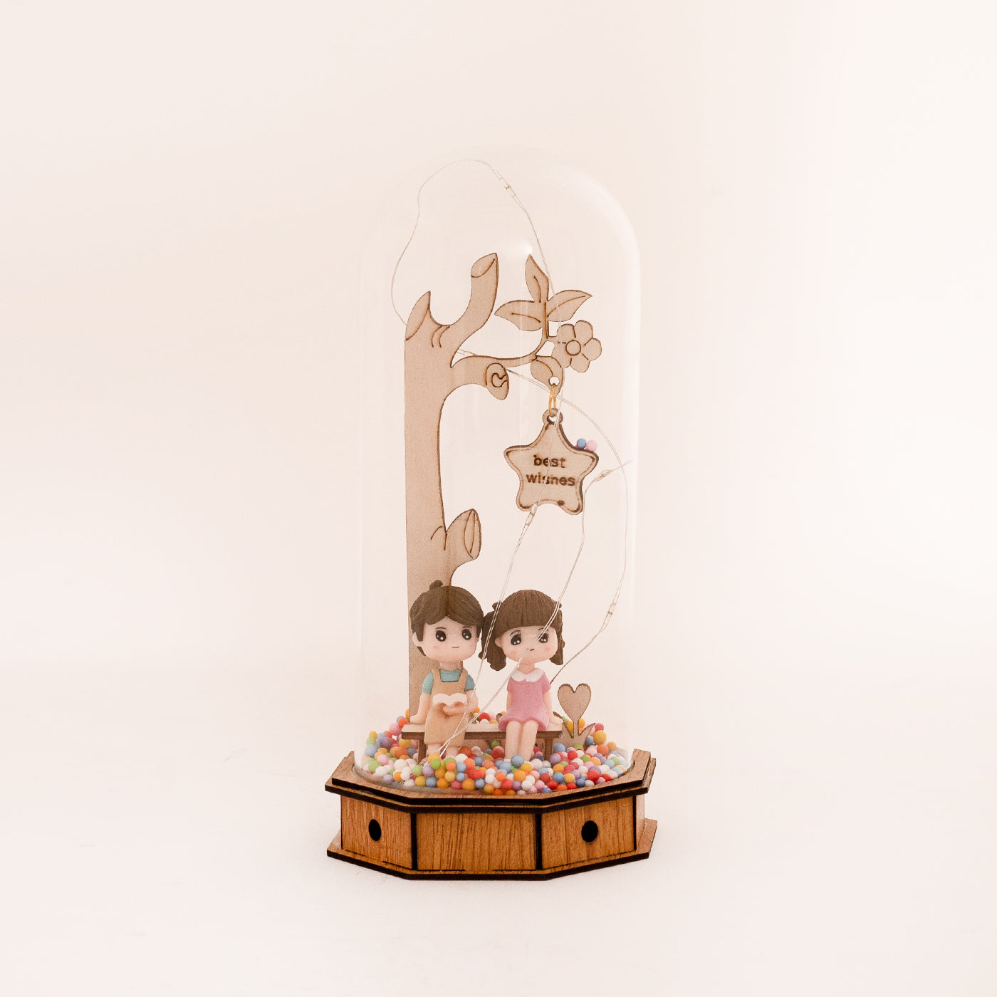 Romantic Love Couple with Led Light Lamp Showpiece with Assorted Greeting Card