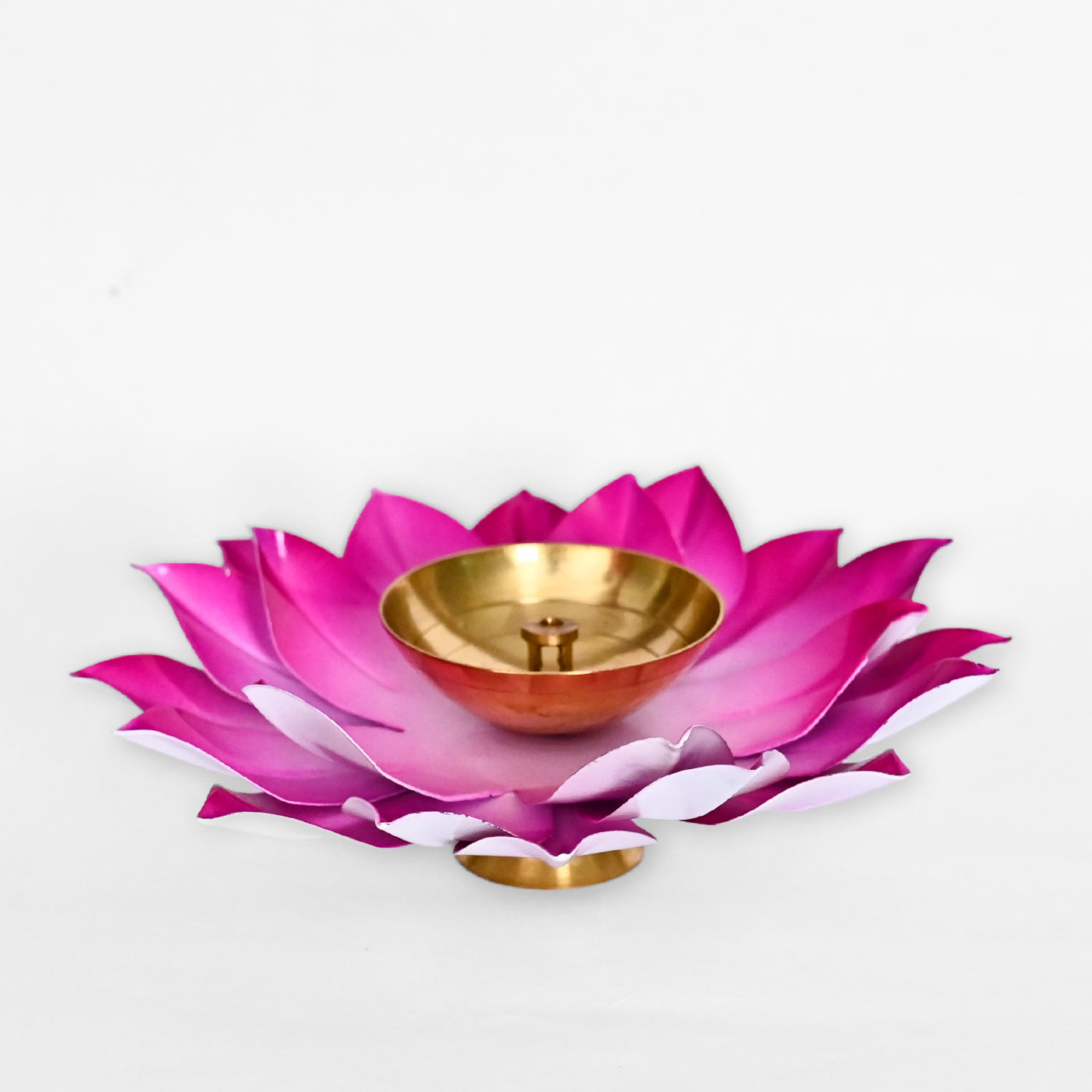 Lotus Flower Shape Brass Diya (Set of 2)