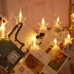 DecorTwist Clip LED Light for Indoor Decoration | Home Decoration Item| Birthday | Anniversary| Valentine | Gift Items (Star Clip)
