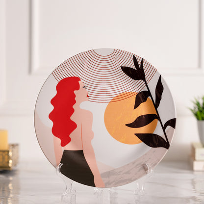 Graphic Glam Ceramic wall plates decor hanging / tabletop