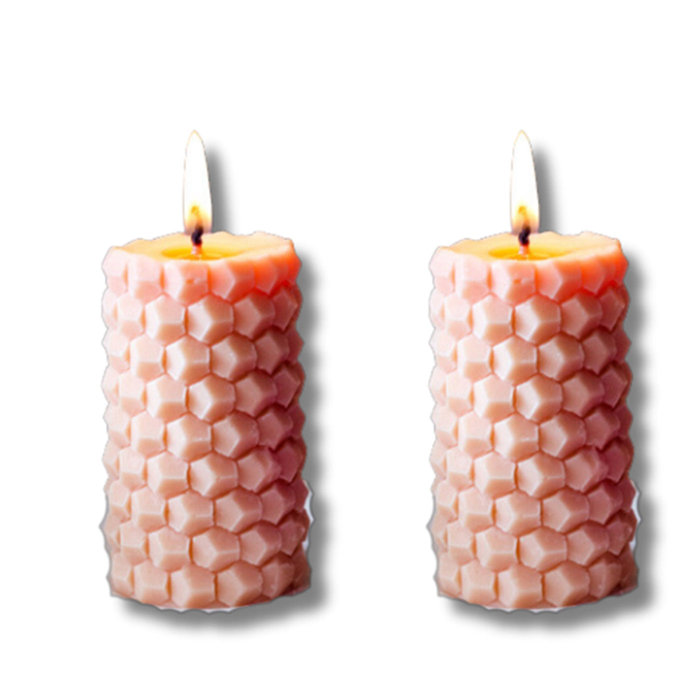 Honeycomb Pillar- Pink (set of 2)