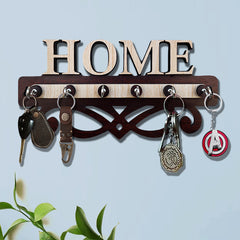 Elegant key holder | wooden | 6 hooks | wall hanging | home decor