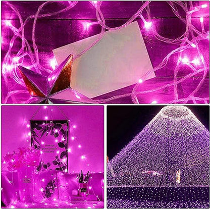 DecorTwist LED String Light for Home and Office Decor | Indoor & Outdoor Decorative Lights | Christmas | Diwali | Wedding | 15 Meter Length (Pink)